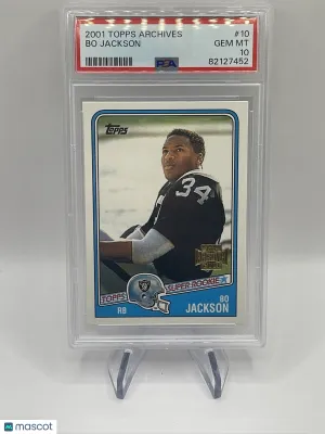 2001 Topps Archives Bo Jackson 1988 Super Rookie Reprint #10 Raiders RARE 😮‍💨 front