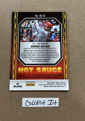Shohei Ohtani 2022 Mosaic Hot Sauce Prizm Card # HS-6 back