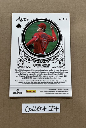 Shohei Ohtani 2022 Mosaic Aces Card # A-2 back