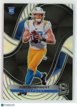 2020 Panini Spectra JUSTIN HERBERT Rookie Card RC SILVER PRIZM #/99 Chargers 138 front