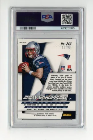 2014 Panini Prizm JIMMY GAROPPOLO Rookie RC SILVER WAVE #/99 #243 - PSA 9 MINT back