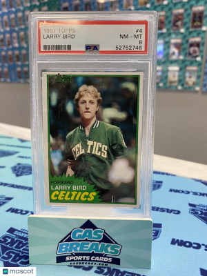 1981 Topps Larry Bird #4 PSA 8 Boston Celtics front