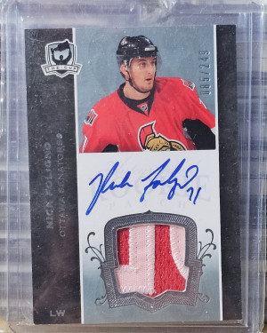 2007-08 Upper Deck The Cup 085/249 Rookie Patch Auto #130 Nick Foligno 2clr Patch front