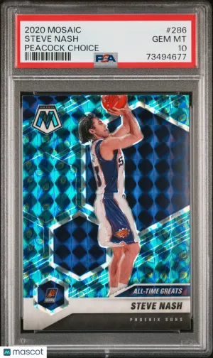 2020 Panini Mosaic Steve Nash #286 Case Hit PSA 10 Phoenix Suns front