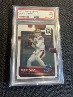 2023 Brock Purdy Optic Rated Rookie PSA 9 front