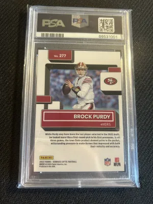 2023 Brock Purdy Optic Rated Rookie PSA 9 back