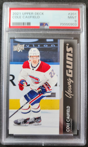 Cole Caufield Young Guns PSA 9 front