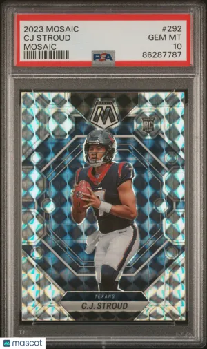 2023 Panini Mosaic CJ Stroud #292 Rookie PSA 10 Houston Texans front