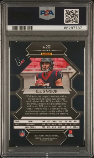 2023 Panini Mosaic CJ Stroud #292 Rookie PSA 10 Houston Texans back