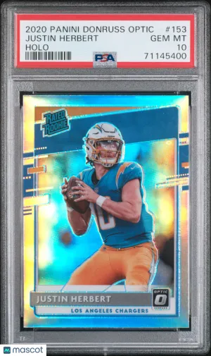 2020 Panini Donruss Optic Justin Herbert #153 Rookie PSA 10 San Diego Chargers front