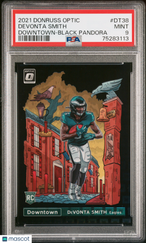 2021 Panini Donruss Optic Downtown Devonta Smith #DT38 /25 PSA 9 Philadelphia Eagles front
