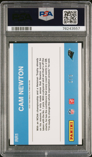 2011 Donruss Rated Rookie National Convention Cam Newton #RR1 Rookie PSA 9 Panthers back
