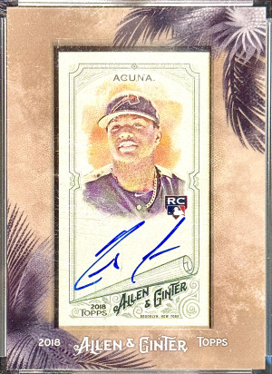 Ronald Acuna 2018 Topps Allen & Ginter Framed Mini Rookie Auto front