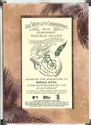 Ronald Acuna 2018 Topps Allen & Ginter Framed Mini Rookie Auto back