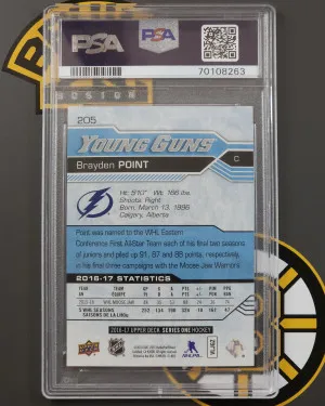 Brayden Point 2016-17 UD Upper Deck Young Guns Rookie RC PSA 10 Gem back