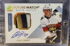 2017-18 Upper Deck Sp Authentic Hockey 029/100 Future Watch Autograph Patch Owen Tippett #151 front