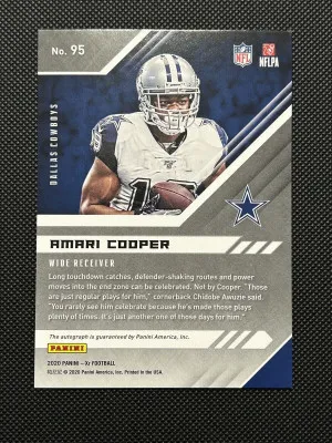Amari Cooper 2020 Panini XR Auto Gold /3 #95 Cowboys Browns NFL back