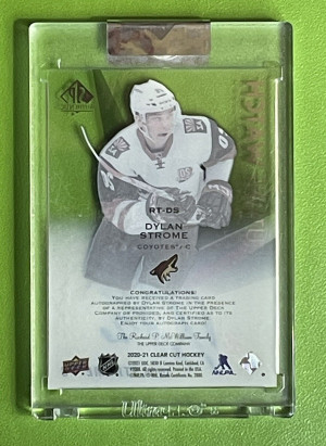 2020-21 UD Clear Cut Dylan Strome Auto SP Authentic Future Watch Rookie 20/21 RC back