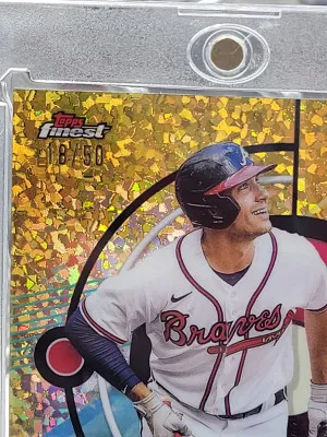 2023 Topps Finest Matt Olson #113 Gold Mini Diamond Refractor /50 back