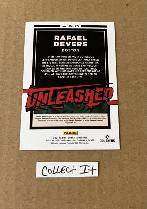 Rafael Devers 2021 Donruss Unleashed Card # UNL25 back