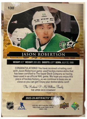 Jason Robertson /2 Artifacts 2023-2024 Jersey/Tag back