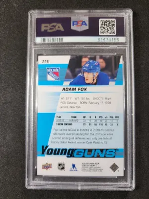 Adam Fox Young Guns PSA 9 back