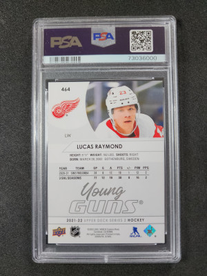 Lucas Raymond Young Guns PSA 9 back