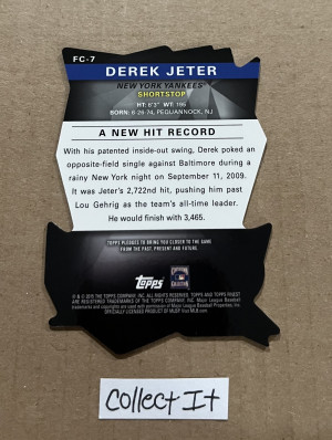 Derek Jeter 2015 Topps Finest Die-Cut Insert Card # FC-7 back