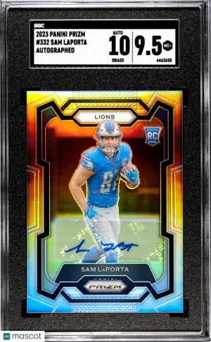 2023 Panini Prizm Sam Laporta #332 Rookie SGC 9.5 Detroit Lions front