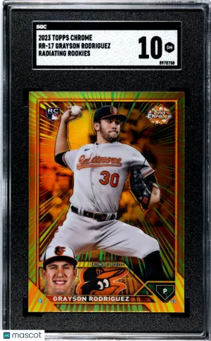 2023 Topps Chrome Grayson Rodriguez #RR-17 Radiating Rookie SGC 10 Baltimore Orioles front