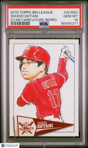 2019 Topps Big League Star Caricature Reproductions Shohei Ohtani #SCRSO PSA 10 front