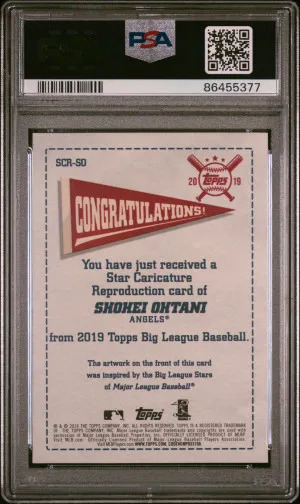2019 Topps Big League Star Caricature Reproductions Shohei Ohtani #SCRSO PSA 10 back