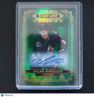 Dylan Guenther Green /65 Rookie Auto 2022-23 Stature 111 Arizona Coyotes front