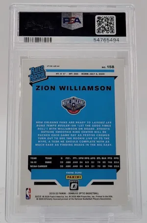 2019 Zion Williamson Optic Holo PSA 10 back