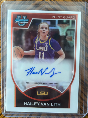 HAILEY VAN LITH 2023-24 BOWMAN CHROME UNIVERSITY 2007 BOWMAN AUTO /99 front