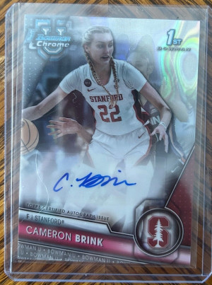 2024 Topps Bowman University Cameron Brink Silver Lava Auto RC front