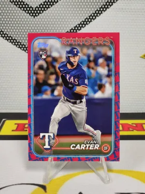 2024 Topps Evan Carter Team Logo Color Match Parallel SSP Case Hit Rookie RC 280 front