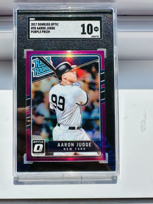 Aaron Judge 2017 Panini Donruss Optic Rated ROOKIE Purple Prizm front