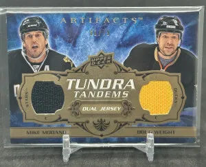 2008-09 Artifacts Tundra Tandems Bronze Mike Modano / Doug Weight JERSEY /75 front