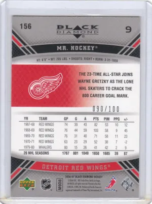 20006-07 Black Diamond Gordie Howe Ruby Parallel #'d 90/100 back