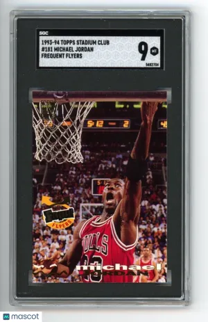 1993-94 Topps Stadium Club MICHAEL JORDAN Frequent Flyers SUBSET CARD 181 SGC 9 front