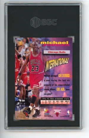 1993-94 Topps Stadium Club MICHAEL JORDAN Frequent Flyers SUBSET CARD 181 SGC 9 back