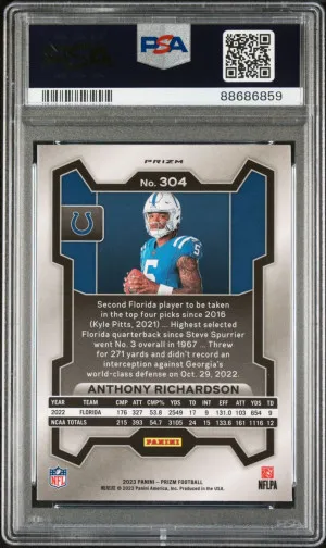 Anthony Richardson 2023 Prizm Variation #304 Rookie RC PSA 10 back