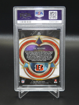Tee Higgins RC #P23 Phenomenon Silver Prizm 2020 Select Football Graded PSA 9 back