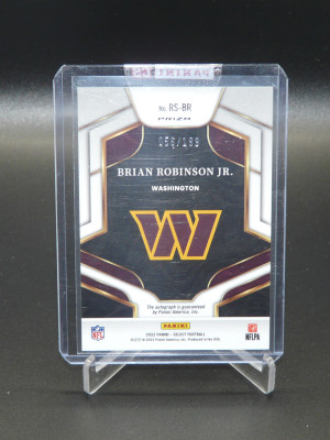 Brian Robinson Jr. Auto RC RS-BR Silver Prizm /199 Rookie Signatures Redemption back
