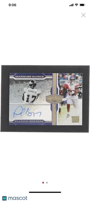 2020 Panini Plates & Patches Marquee Marks 28 /99 Plaxico Burress #MM-PB Auto. front