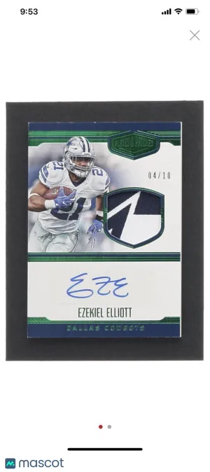 Ezekiel Elliott 2016 Panini Plates and Patches Green RPA 4/10. Cowboys RC. OSU.