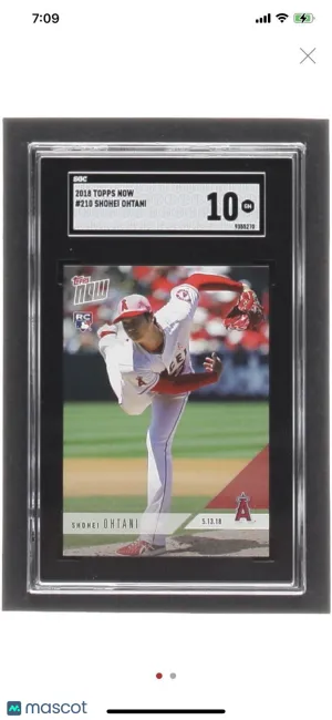 Shohei Ohtani 2018 Topps Now #210 RC (SGC 10) front