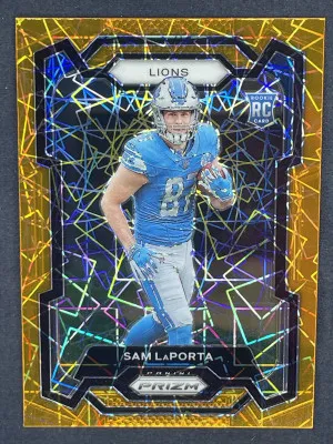 2023 Panini Prizm Orange Lazer Sam LaPorta Rookie front
