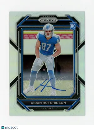 2022 Panini Prizm AIDAN HUTCHINSON Rookie Card RC AUTO AUTOGRAPH SILVER #340 SP front